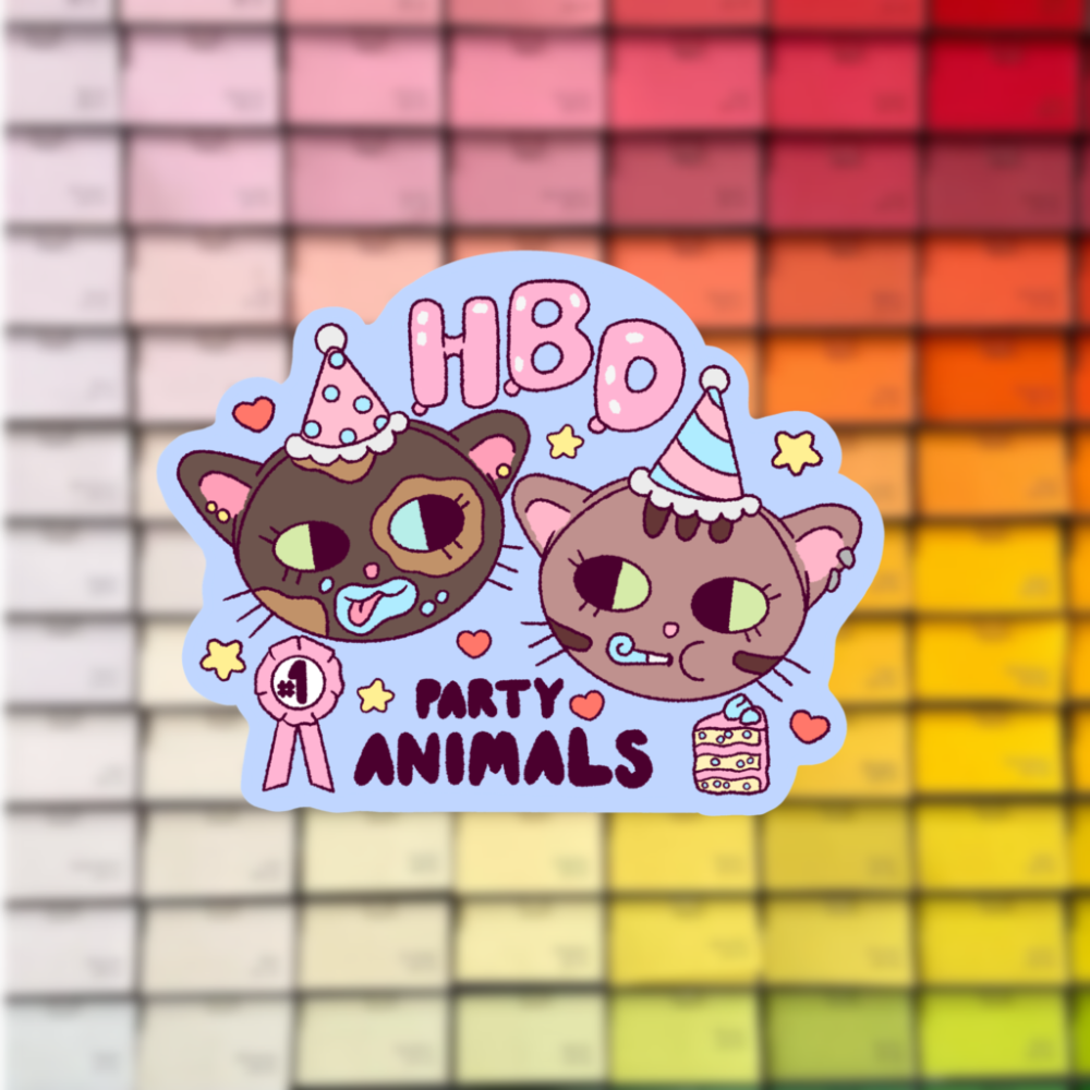 Celebration Kitties Big Waterproof Sticker