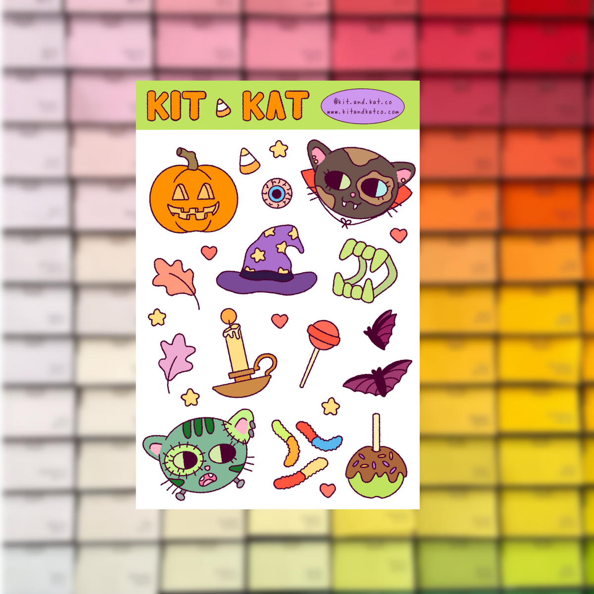 Creepy Kitties Sticker Sheet (OCT MAIL CLUB DESIGN)