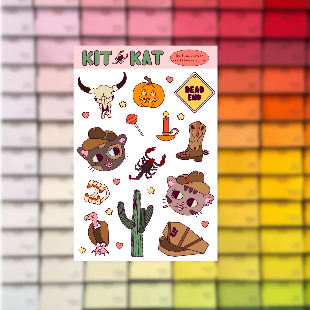 Spooky Cowboy Kitties Sticker Sheet
