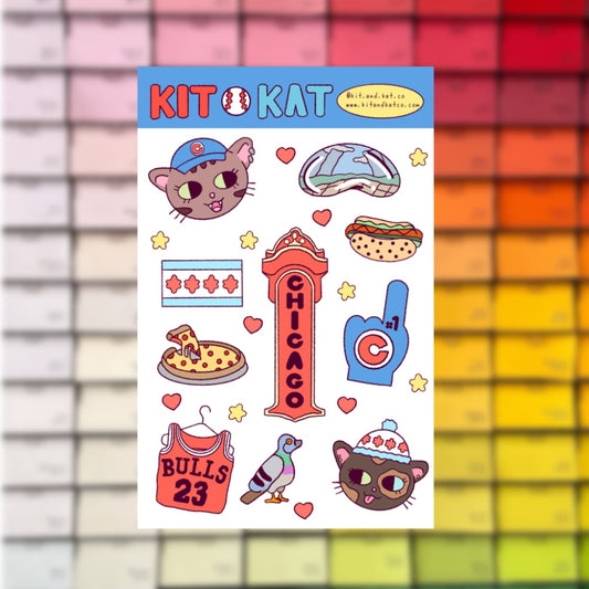 Windy City Kitties Sticker Sheet