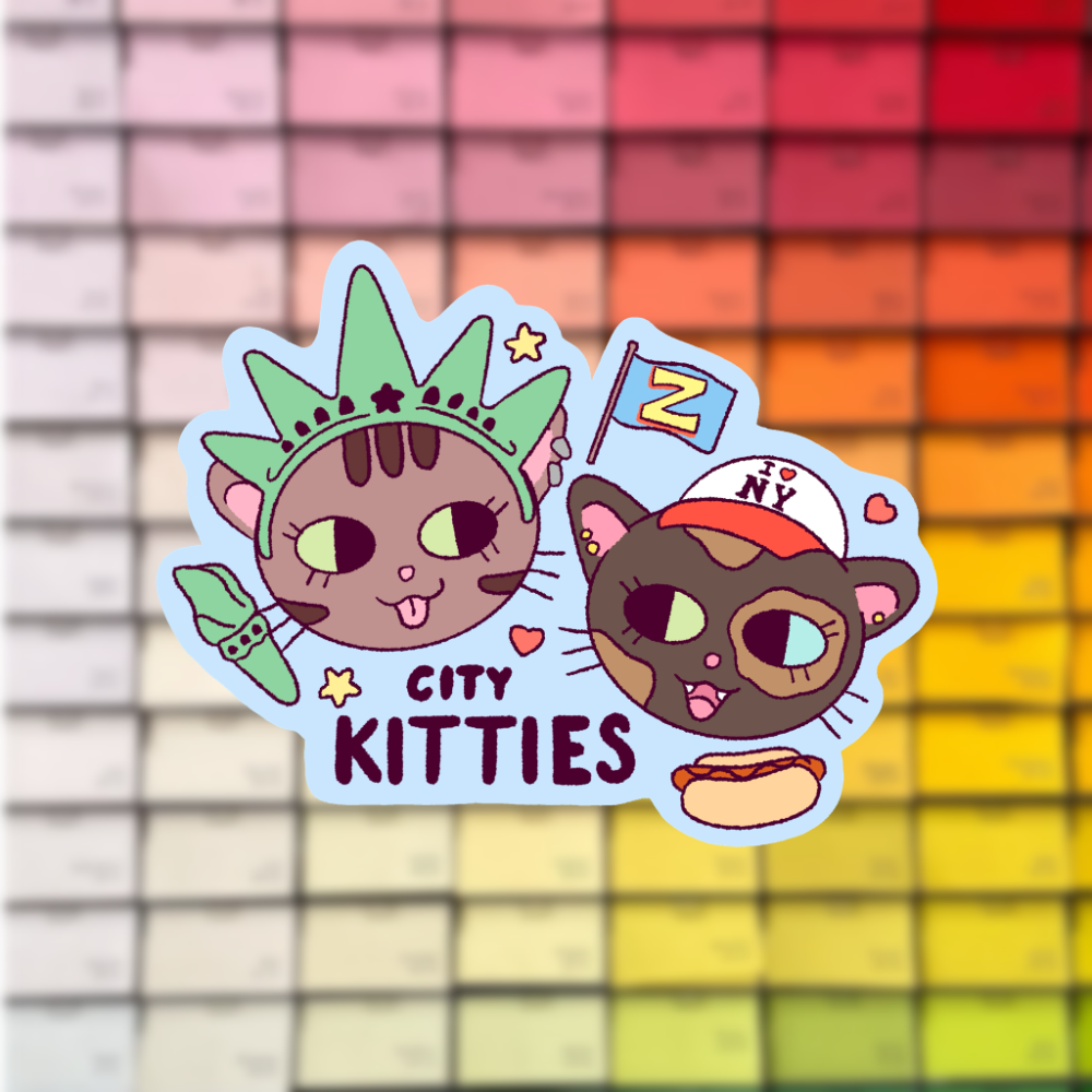 City Kitties Big Waterproof Sticker (SEPT MAIL CLUB DESIGN)