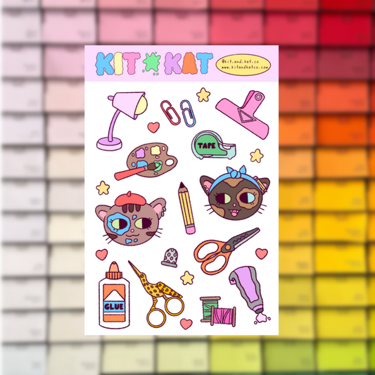 Crafty Kitties Sticker Sheet