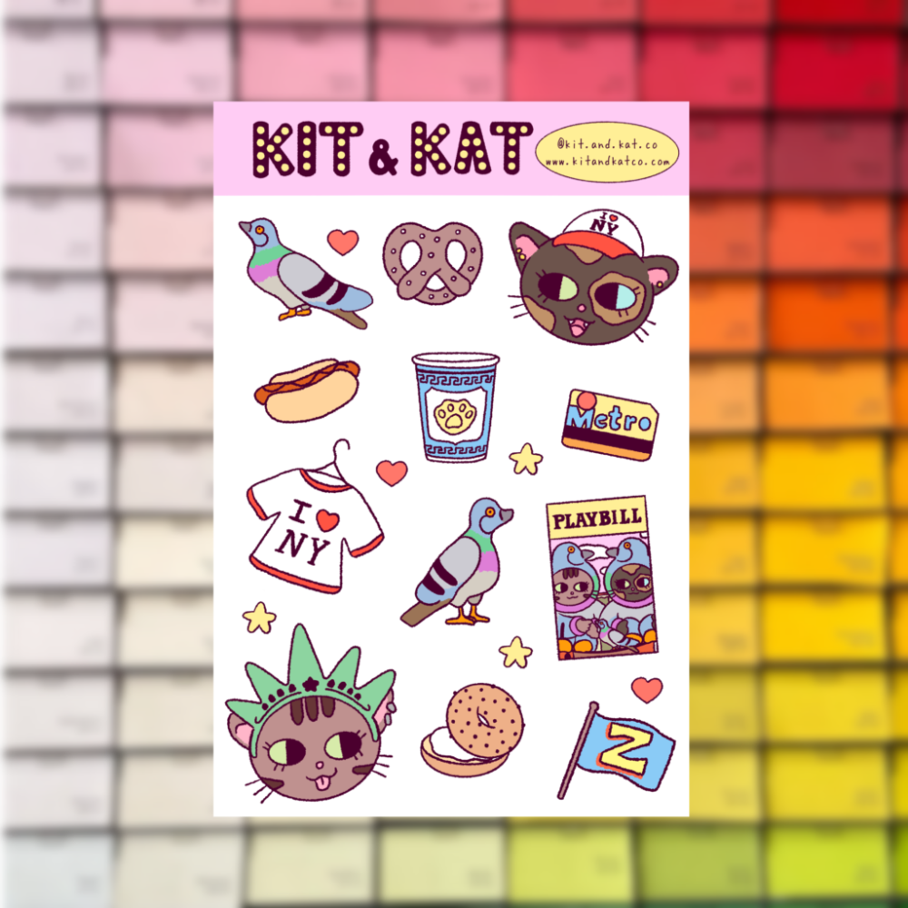 City Kitties Sticker Sheet (SEPT MAIL CLUB DESIGN)