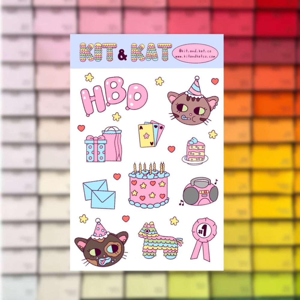 Celebration Kitties Sticker Sheet